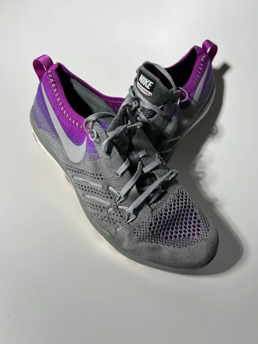 Nike Free Focus Flyknit Training Shoes Gray Purple Women’s 7.5 844817-003